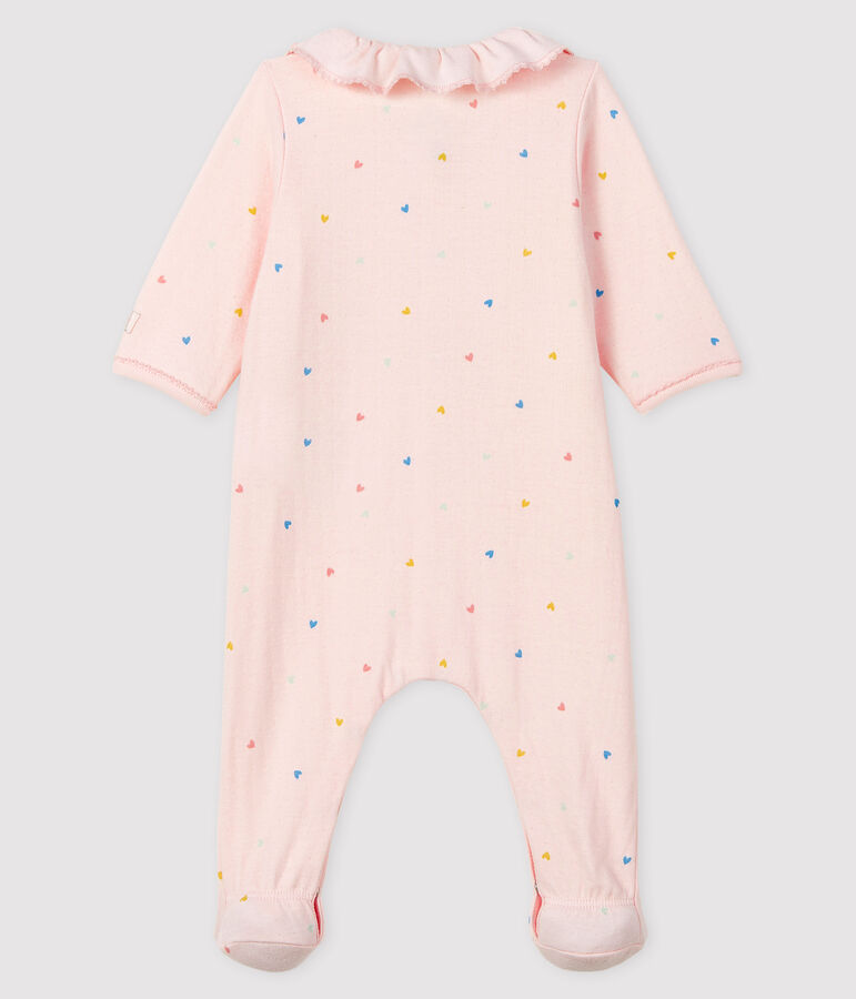 Pijama rosa con corazones de t&uacute;bico para beb&eacute; ni&ntilde;a rosa/multicolor
