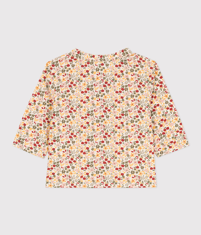 Camisa estampada de popelina para beb&eacute; crudo/multicolor