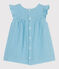 Vestido liso de algodón sin mangas para bebé azul AQUATIC