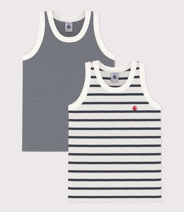 Lote de 2 camisetas de tirantes de rayas de ni&ntilde;o multicolor