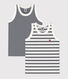 Lote de 2 camisetas de tirantes de rayas de niño