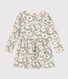 Vestido de muletón de manga larga con flores para niña