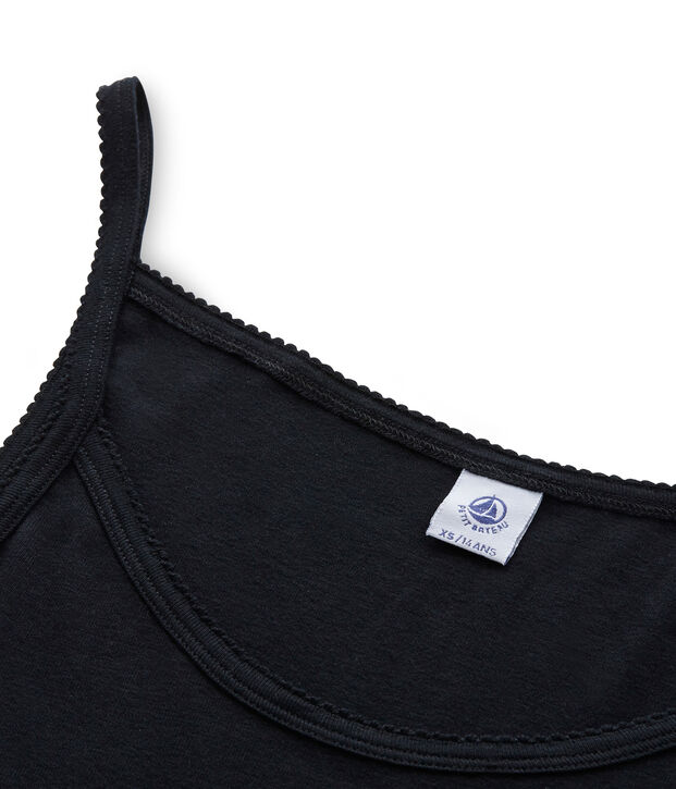 Chemise &agrave; bretelles femme coton/laine/soie negro