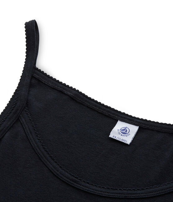 Chemise à bretelles femme coton/laine/soie negro NOIR