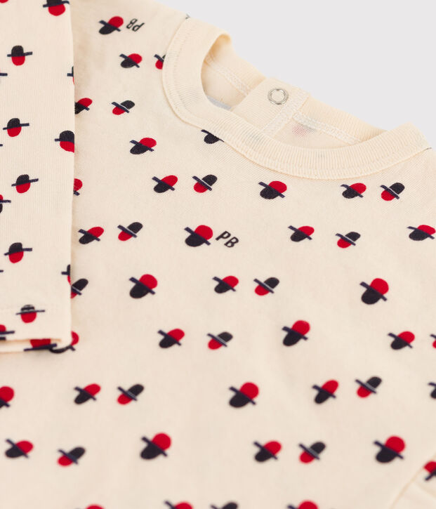 Camiseta de manga larga de t&uacute;bico con estampado de beb&eacute; crudo/multicolor