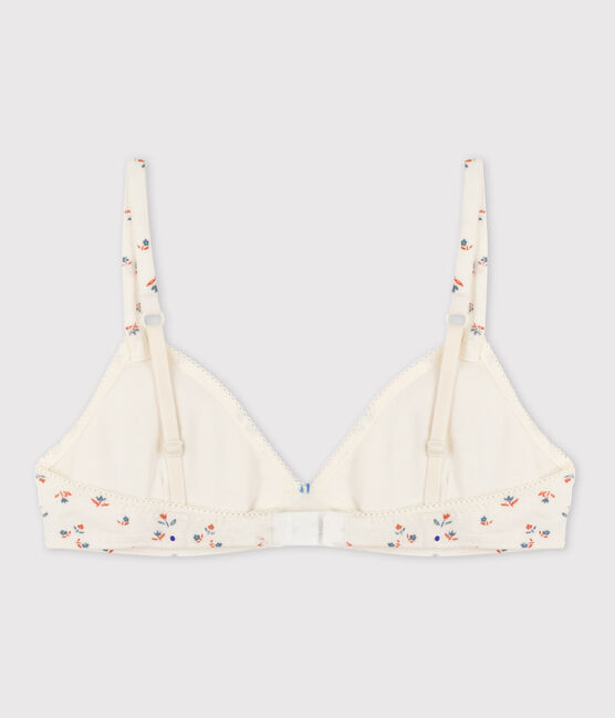 Sujetador de algodón y elastano con relleno y flores de chica blanco MARSHMALLOW/blanco MULTICO