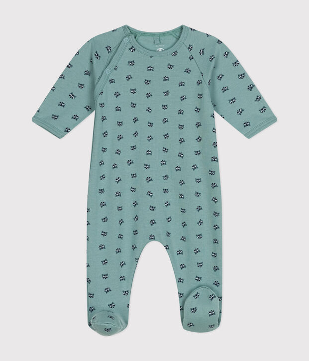 Pijama de felpa estampado para beb&eacute; verde/multicolor