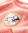Camiseta de lana y algodón de bebé. naranja OURSIN/blanco MARSHMALLOW