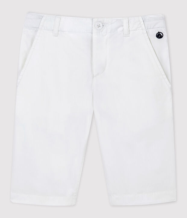 Bermudas de sarga de ni&ntilde;o blanco