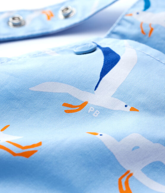 Peto corto de sarga irresistible de bebé niño azul JASMIN/blanco MULTICO