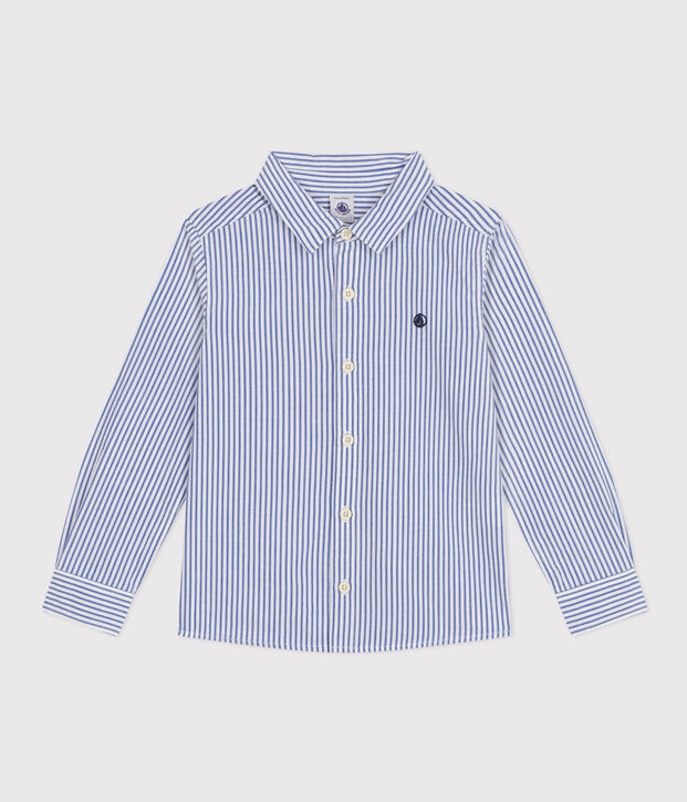 Camisa a rayas de ni&ntilde;o azul/blanco