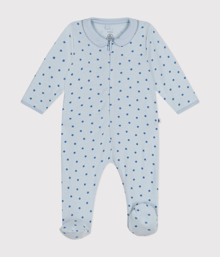 Pijama de algod&oacute;n estampado para beb&eacute; azul/azul