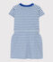 Vestido de punto flameado a rayas para niña blanco MARSHMALLOW/azul PERSE