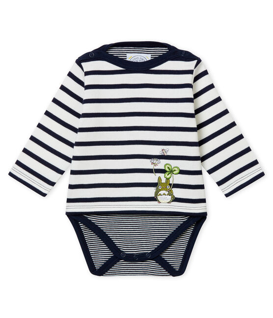 Icónico bodi marinero para bebé niño blanco MARSHMALLOW/azul SMOKING