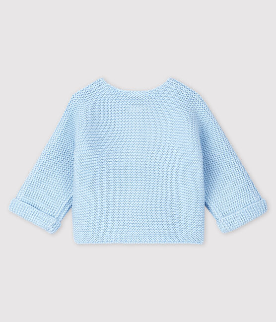 Cárdigan de punto de bebé de algodón orgánico azul TOUDOU