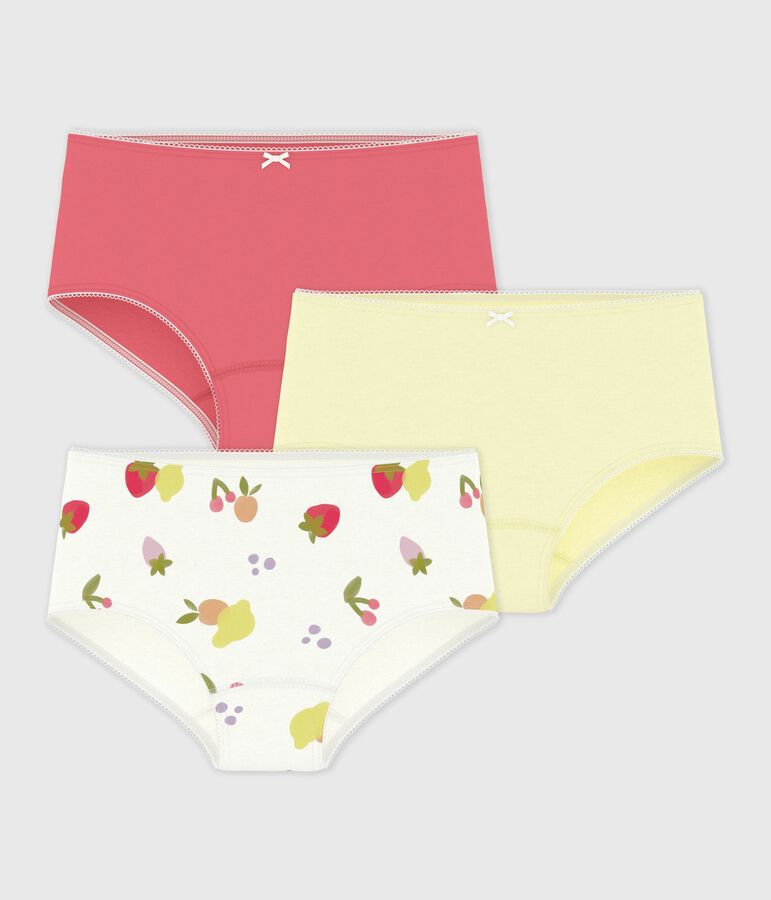 Juego de culottes infantiles de algod&oacute;n con estampado de frutas multicolor