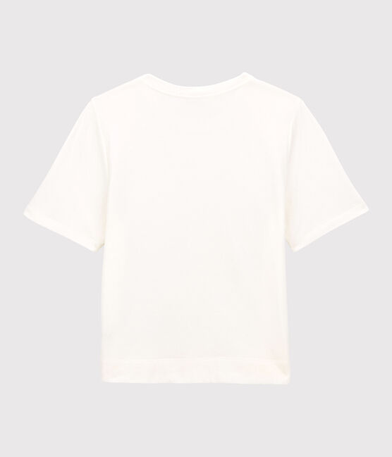 CAMISETA BOXY TÚBICO de algodón de mujer blanco MARSHMALLOW