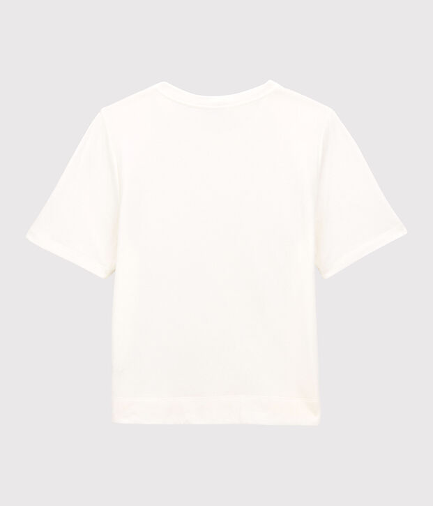 CAMISETA BOXY T&Uacute;BICO de algod&oacute;n de mujer blanco