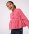 Blusa infantil de manga larga de algod&oacute;n a rayas rosa/rosa