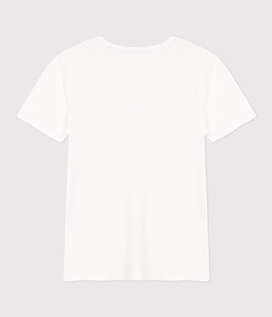 Camiseta Iconique de manga corta de punto liso para mujer blanco ECUME