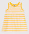 Vestido sin mangas de punto de canalé a rayas para bebé amarillo AVALANCHE/blanco DAISY