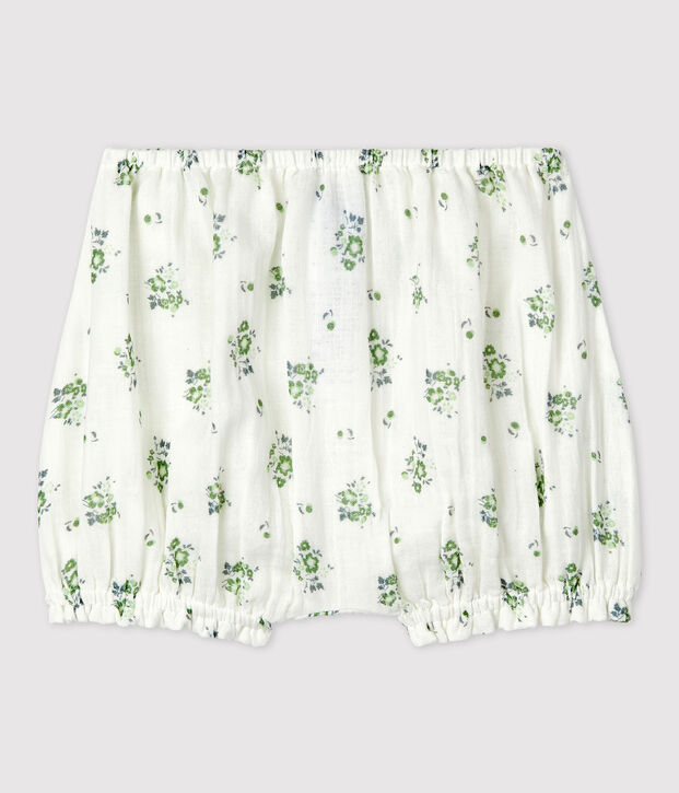 Braguita bloomer de gasa de algod&oacute;n ecol&oacute;gico de beb&eacute; blanco/multicolor