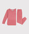 Pijama infantil liso de tejido de rizo cepillado rosa ROSEWOOD