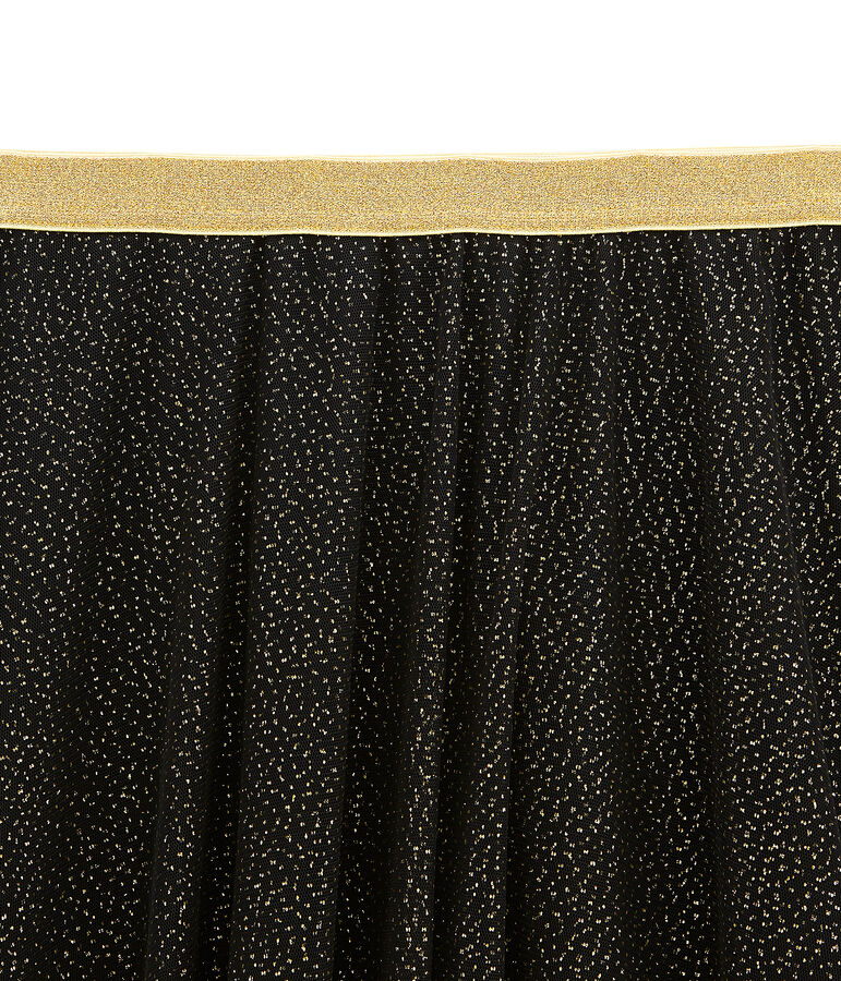 Falda para mujer en tul negro/amarillo