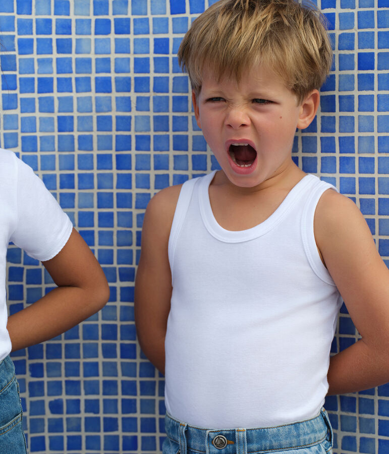 Lote de 2 camisetas de tirantes blancas de ni&ntilde;o multicolor