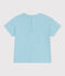 Camiseta lisa de manga corta de algodón para bebé azul AQUATIC