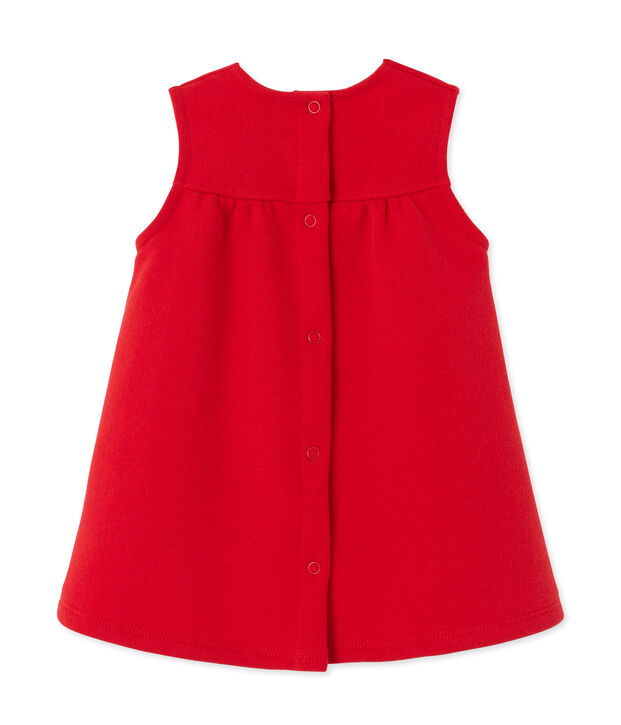 Vestido de ni&ntilde;a en mulet&oacute;n bordado rojo
