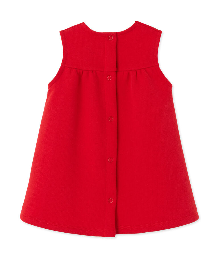 Vestido de ni&ntilde;a en mulet&oacute;n bordado rojo FROUFROU