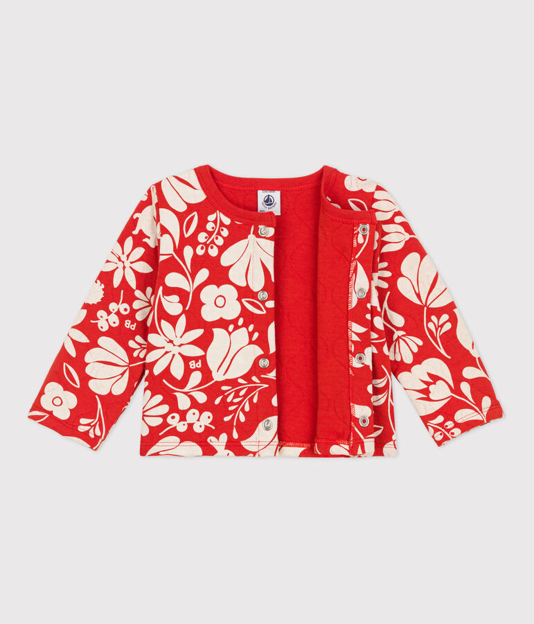 C&aacute;rdigan estampado de t&uacute;bico acolchado para beb&eacute; naranja/crudo