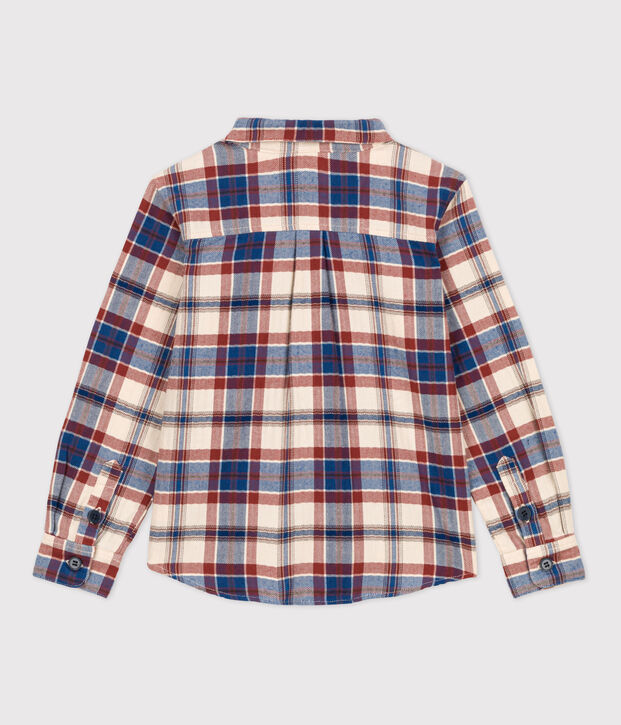 Camisa a cuadros de franela de ni&ntilde;o crudo/multicolor