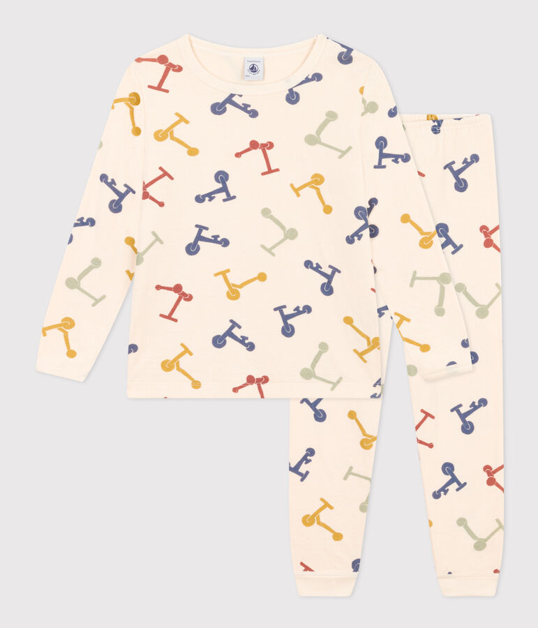 Pijama infantil de algod&oacute;n con estampado crudo/multicolor