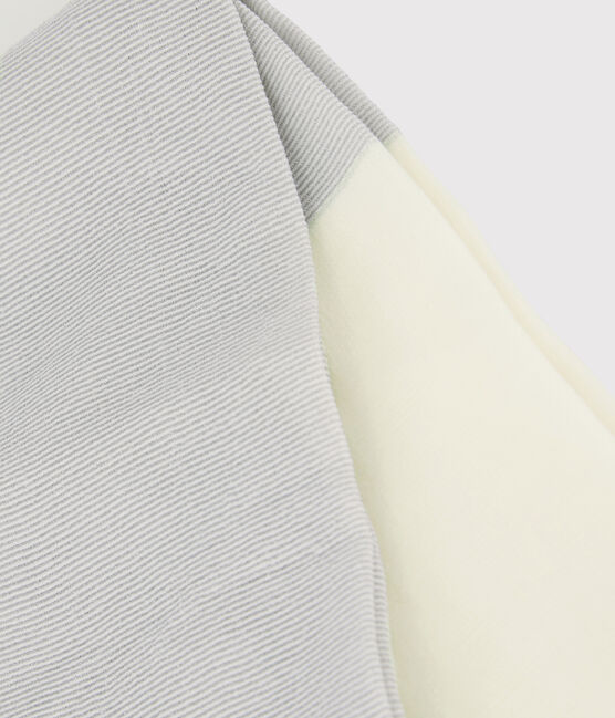 Leotardos de microfibra con purpurina de niña blanco MARSHMALLOW/gris ARGENT