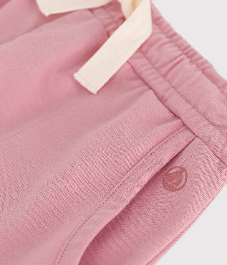 Shorts infantiles de algod&oacute;n liso rosa