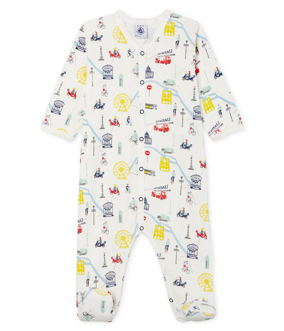 Pijama de punto para bebé niño blanco MARSHMALLOW/blanco MULTICO