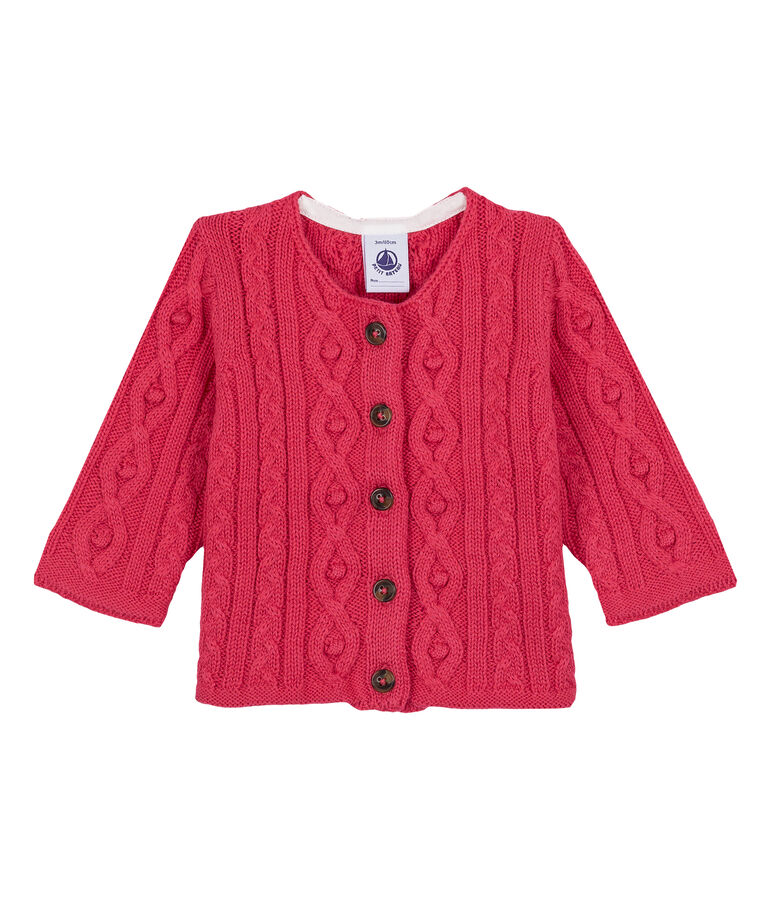 Cable-knit cardigan rosa