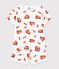 Pijama corto infantil de algod&oacute;n con estampado de bombero blanco/multicolor
