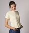 Camiseta de algodón/lino lisa de mujer blanco MARSHMALLOW