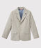Chaqueta a rayas de tela para niño gris MINERAI/blanco LAIT