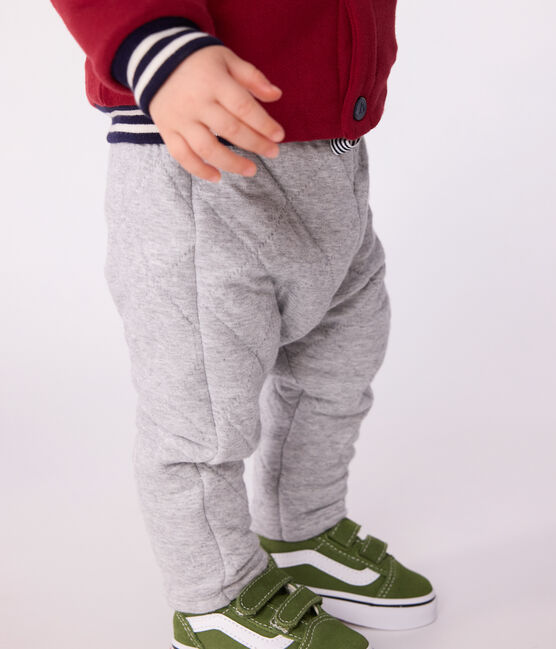 Pantalón grueso liso de algodón para bebé gris FUMEE CHINE