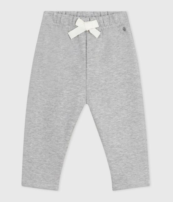 Pantalón liso de algodón para bebé gris FUMEE CHINE