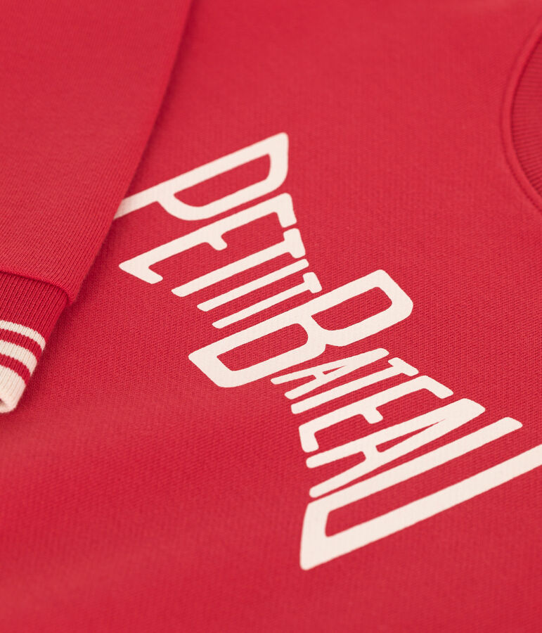 Sudadera infantil unisex de algod&oacute;n con estampado rojo