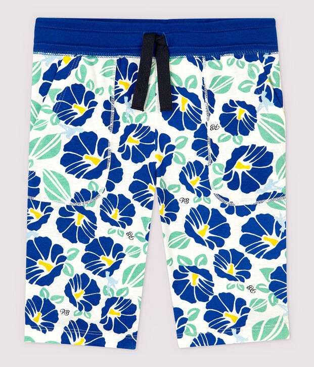 Bermudas de algod&oacute;n de ni&ntilde;o blanco/multicolor