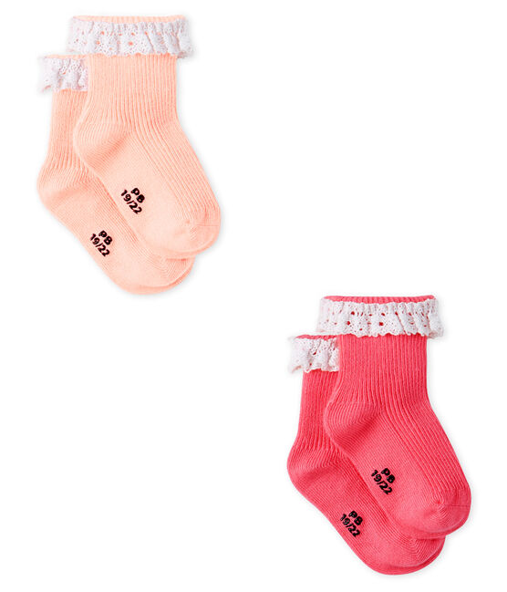 Lote de 2 pares de calcetines de encaje para bebé niña variante 3