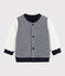 Cárdigan reversible para bebé niño azul SMOKING/blanco MARSHMALLOW