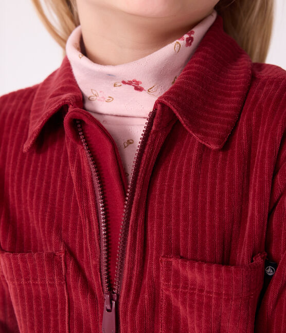 Camiseta infantil de cuello alto de algodón estampado rosa JOLI/blanco MULTICO