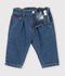 Pantal&oacute;n denim liso con bordado de coraz&oacute;n para beb&eacute; azul